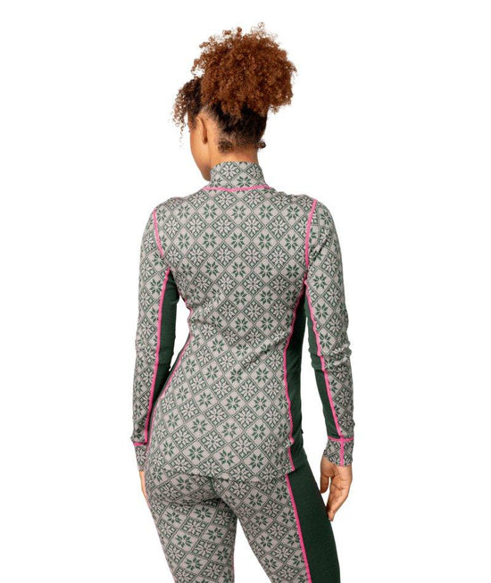 Women's Rose 1/2 Zip Base Layer Top - Green