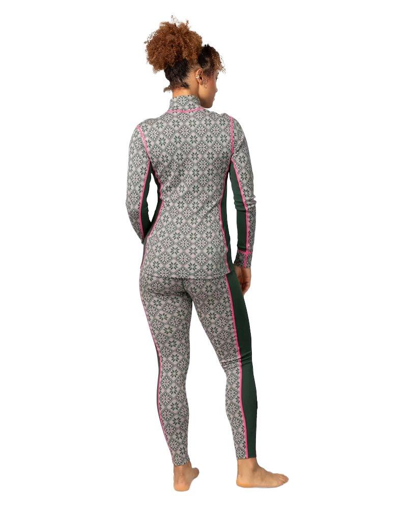 Women's Rose 1/2 Zip Base Layer Top - Green