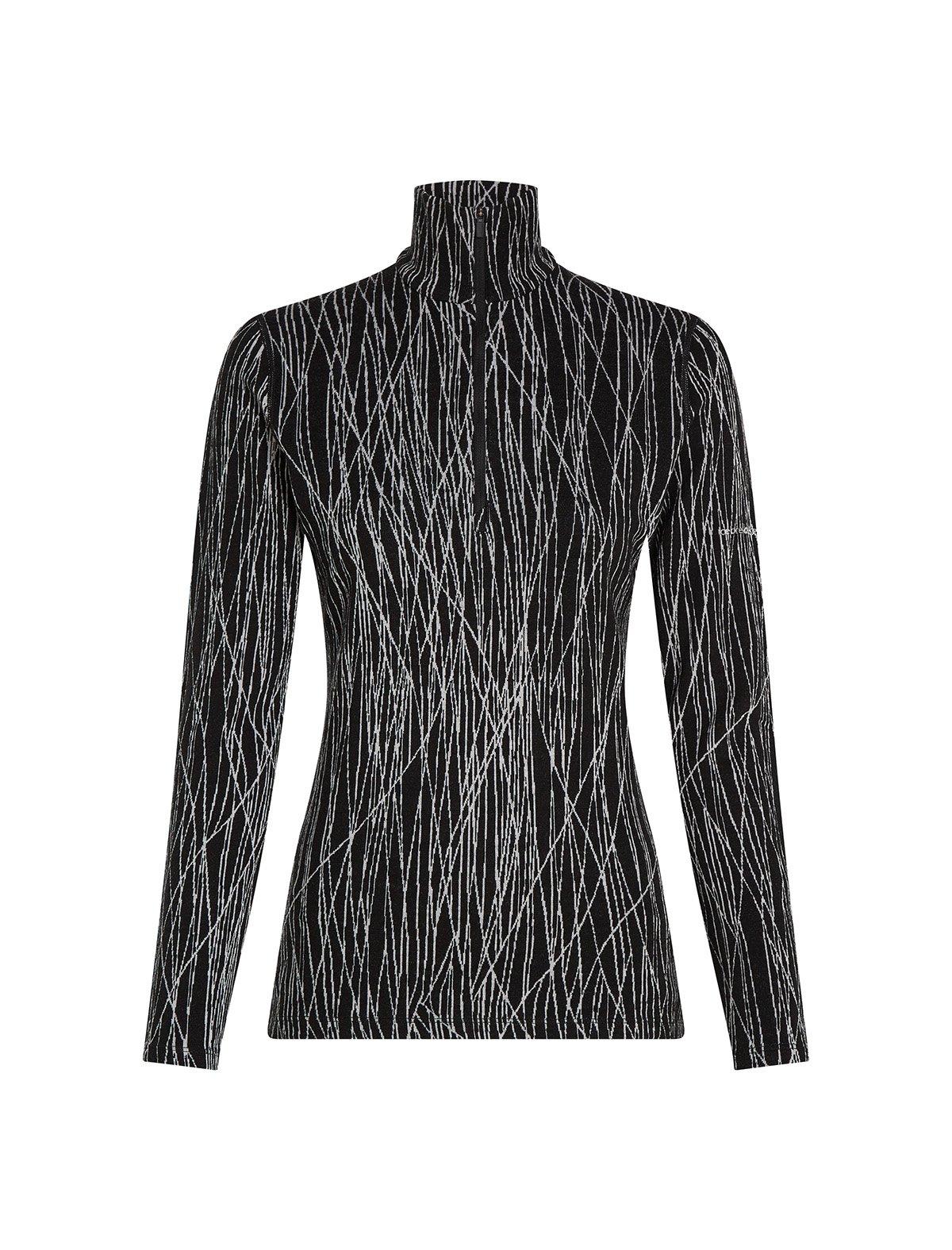 Women's Merino Vertex 260 Long-Sleeve 1/2 Zip Thermal Top - Delta Lines / Black