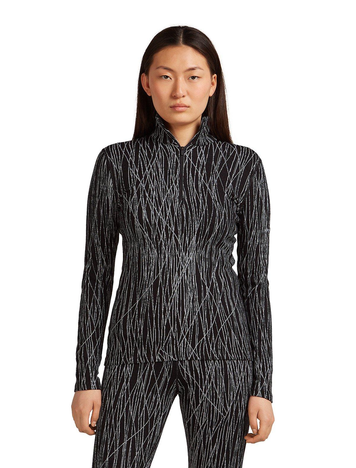 Women's Merino Vertex 260 Long-Sleeve 1/2 Zip Thermal Top - Delta Lines / Black