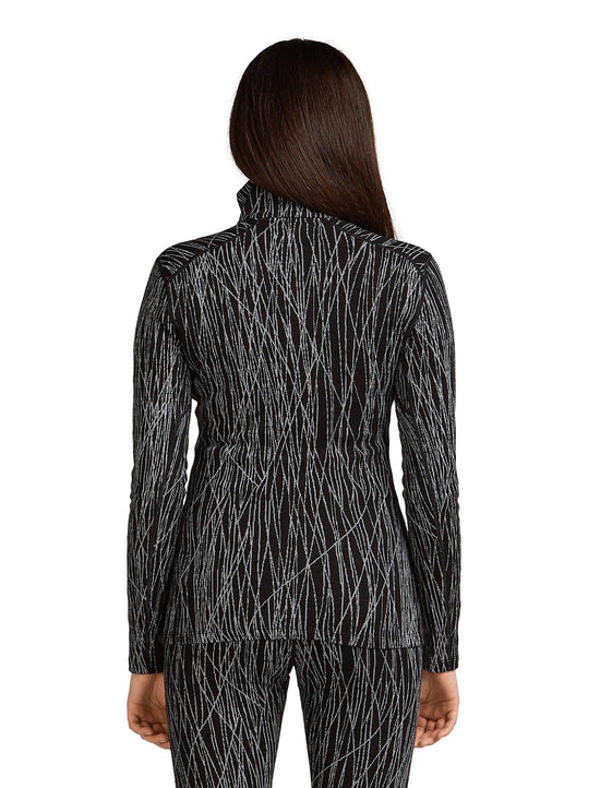 Women's Merino Vertex 260 Long-Sleeve 1/2 Zip Thermal Top - Delta Lines / Black