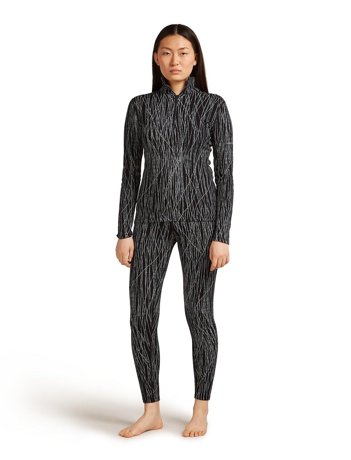 Women's Merino Vertex 260 Long-Sleeve 1/2 Zip Thermal Top - Delta Lines / Black