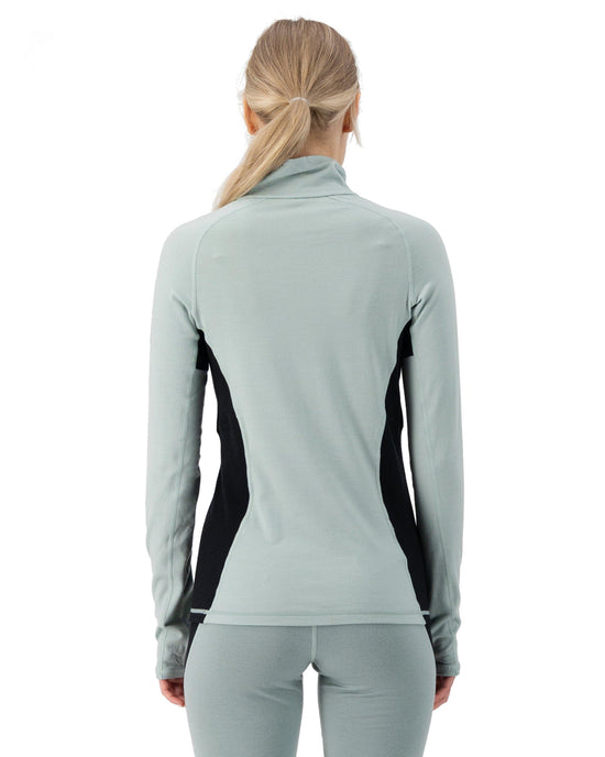 Women's Olympus Merino 1/2 Zip Base Layer - Green