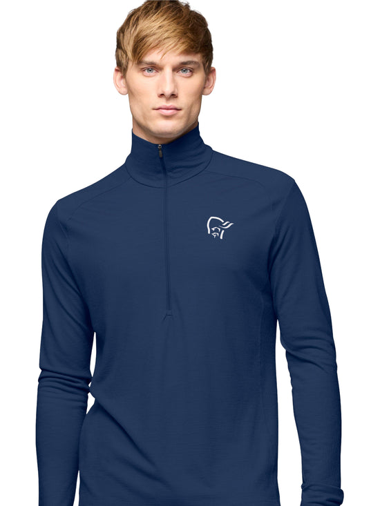 Men's Femund PureUll Zip Neck - Navy