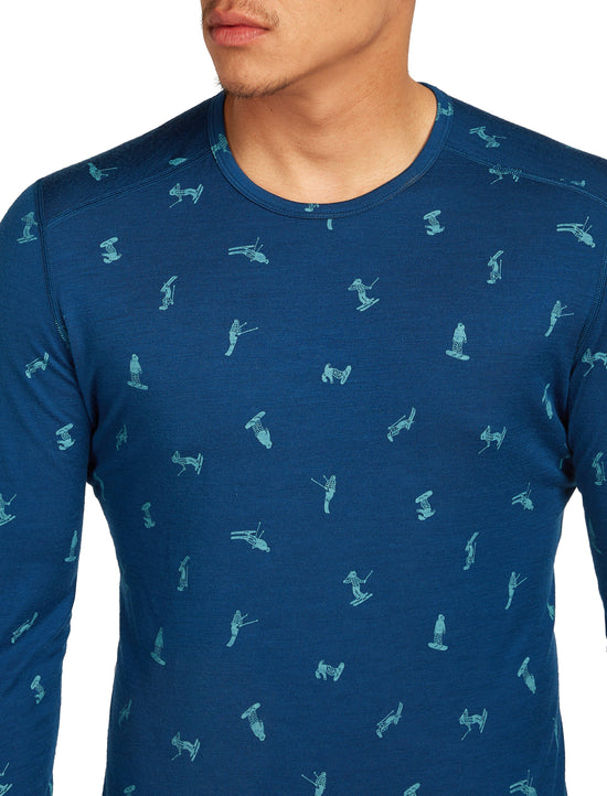 Men's 200 Oasis Long Sleeve Crewe Snow Day - Blue