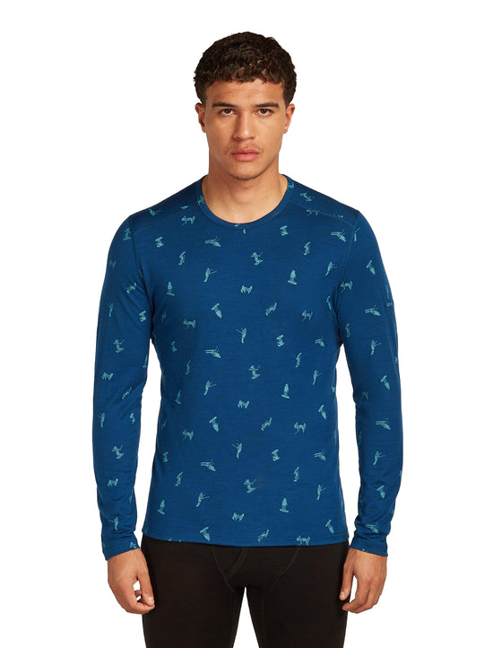 Men's 200 Oasis Long Sleeve Crewe Snow Day - Blue