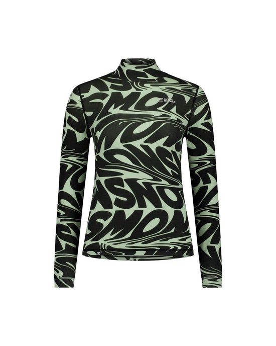 Women's Cascade 200 Flex Mock Neck Base Layer Top - Black / Green