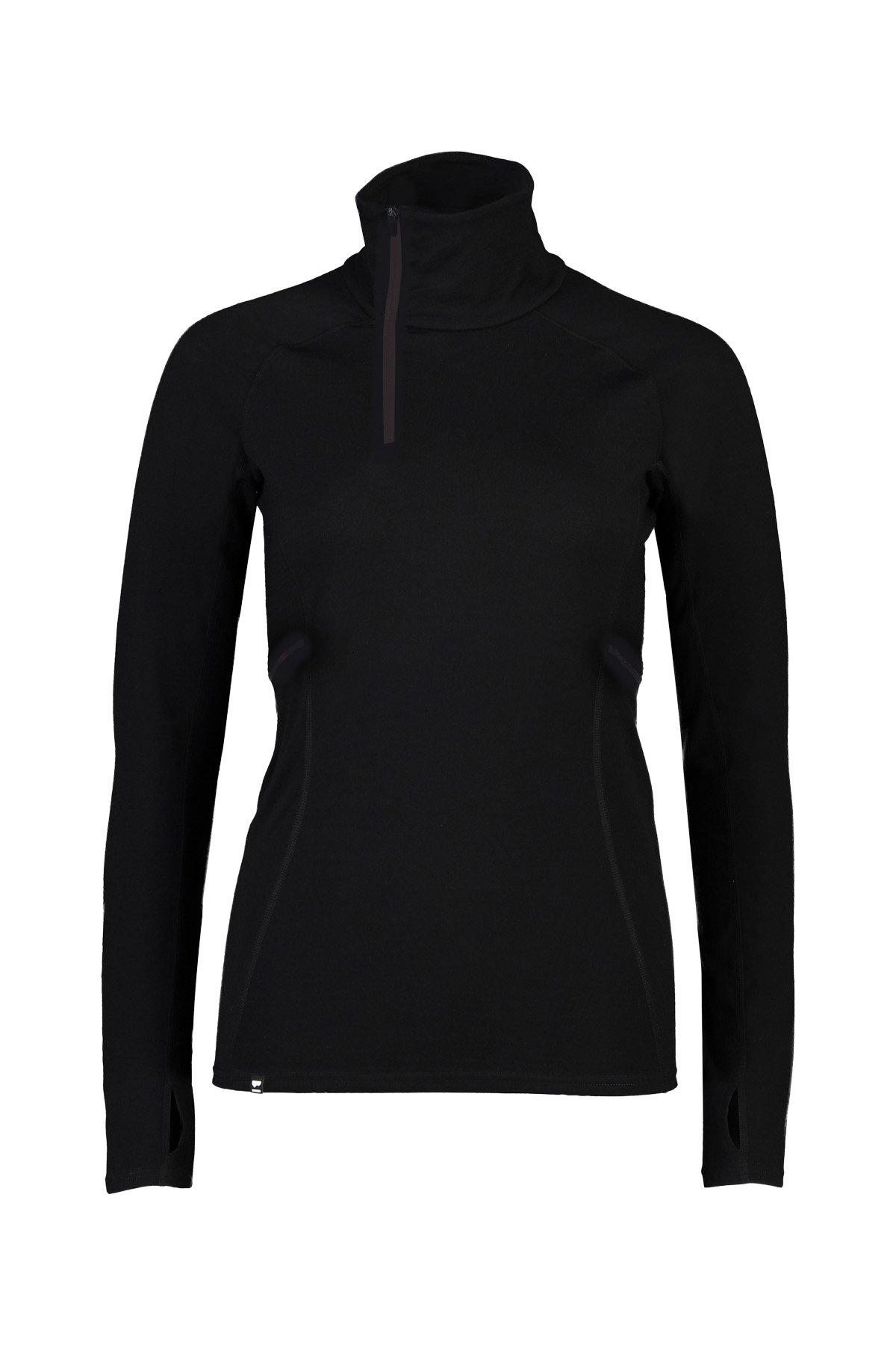 Women's Olympus Merino 1/2 Zip Base Layer Top - Black