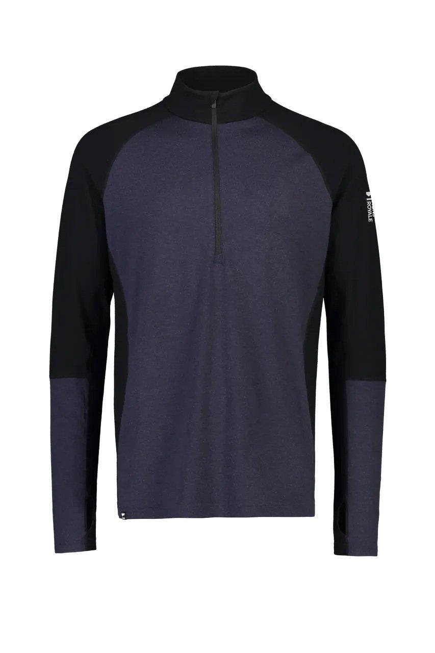 Men's Olympus Merino 1/2 Zip Base Layer Top - Black / Grey