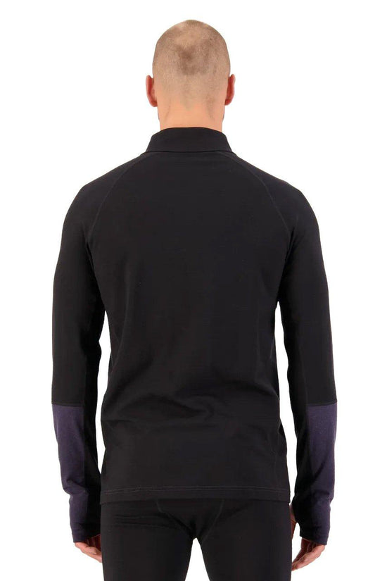 Men's Olympus Merino 1/2 Zip Base Layer Top - Black / Grey