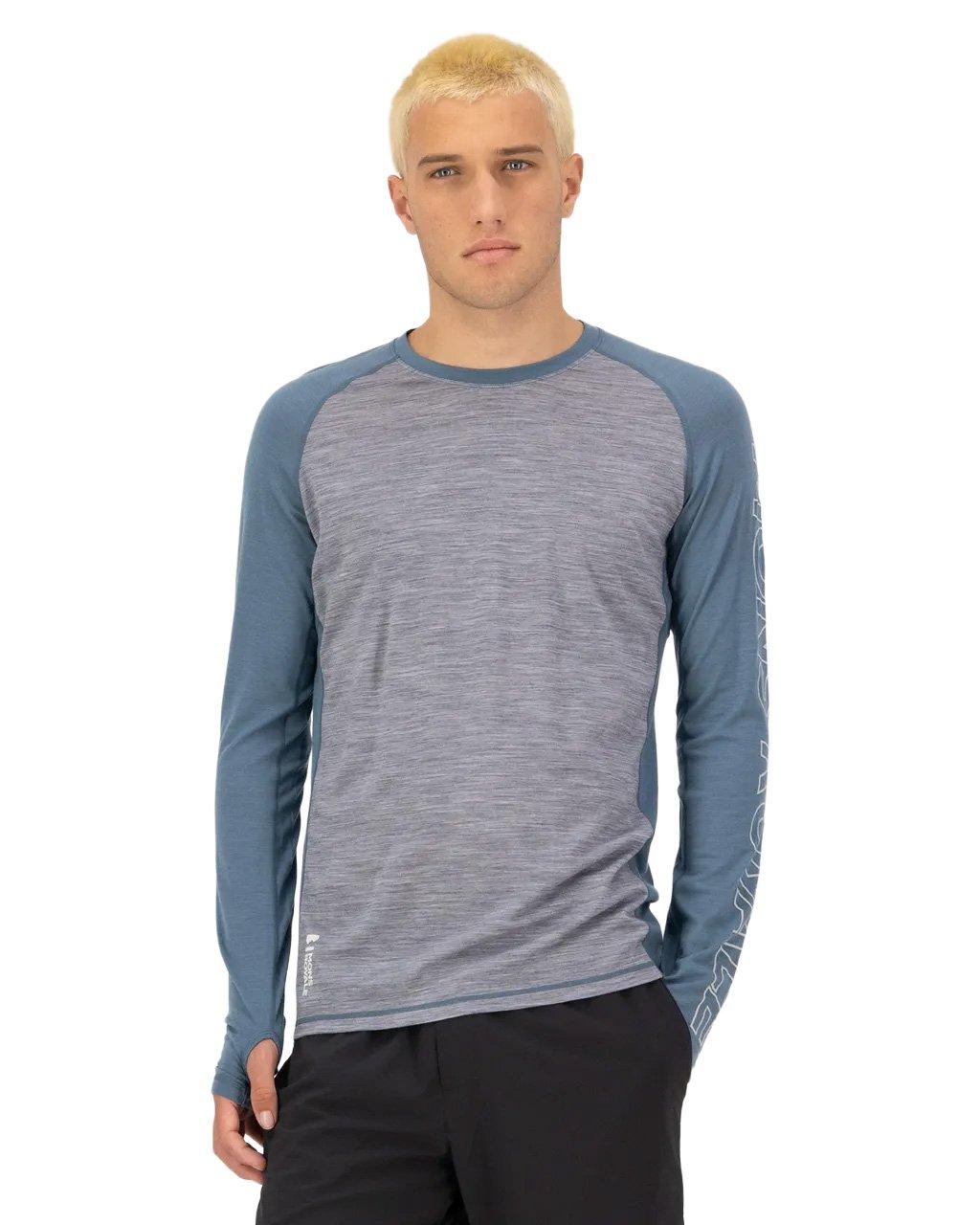 Men's Temple Merino Long-Sleeve Base Layer Top - Blue