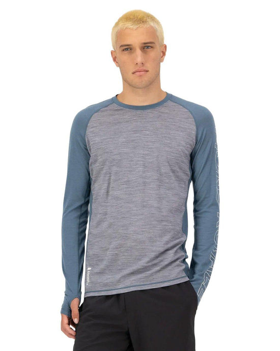 Men's Temple Merino Long-Sleeve Base Layer Top - Blue