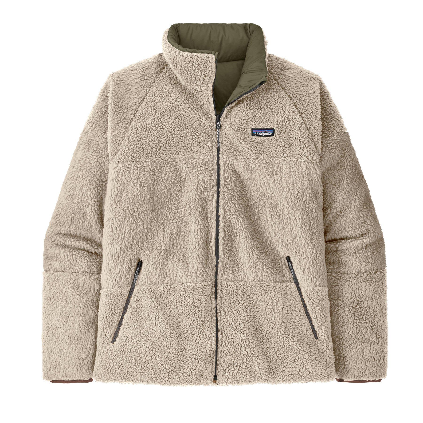 Men's Reversible Silent Down Fleece Jacket - Green / Cream