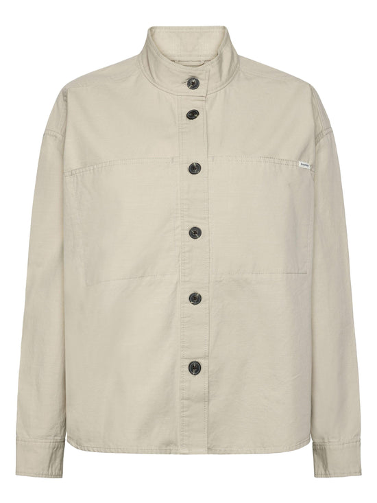 Women's Versatile Slub Overshirt - Cream