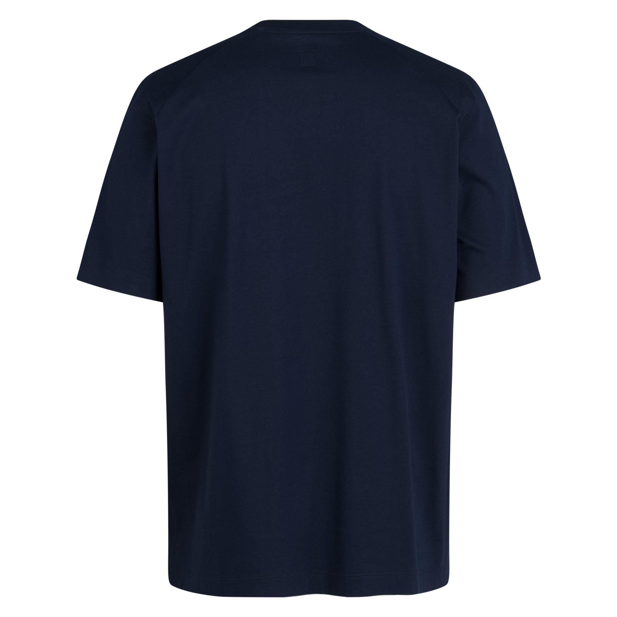 Men's Cotton Large Logo T-Shirt - Navy/ Pink