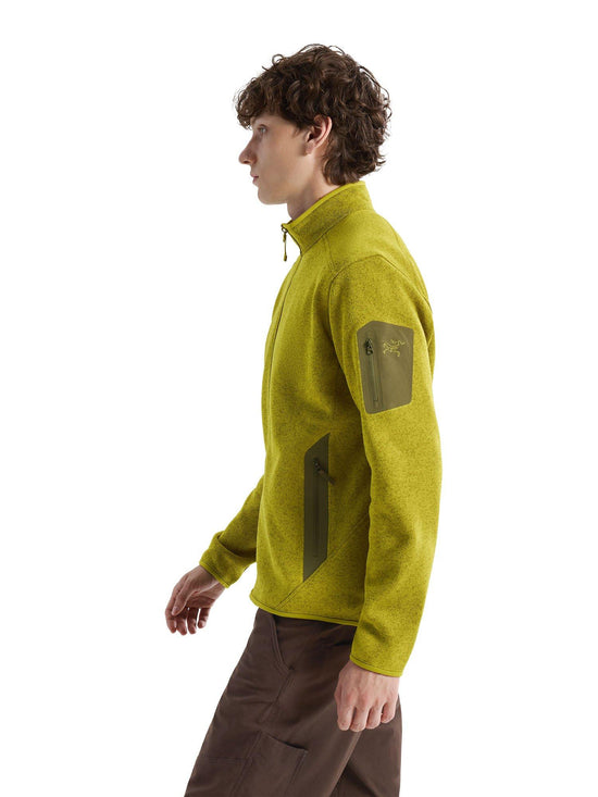 Men's Covert Cardigan - Olive Moss Heather