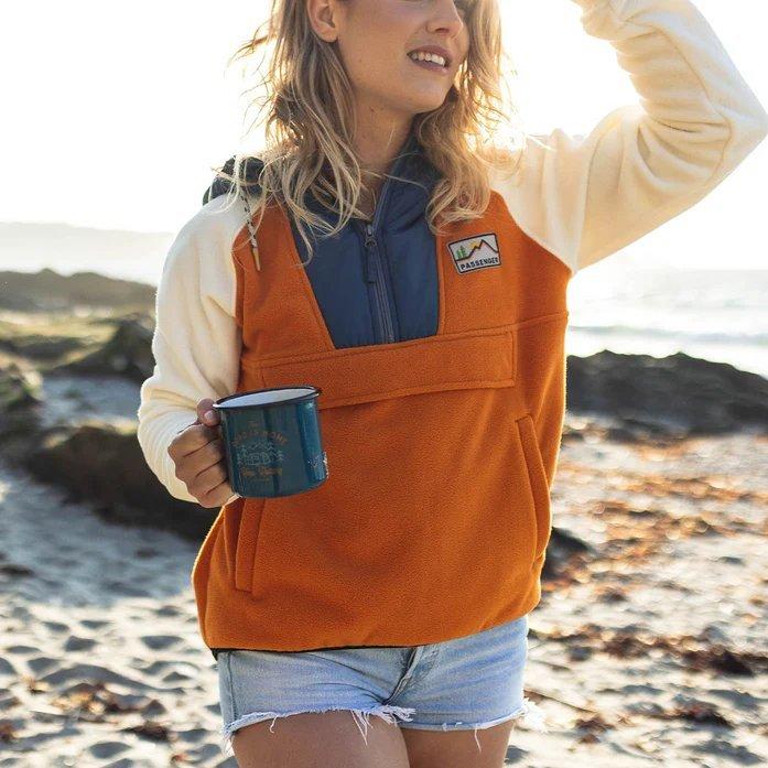 Women's Alexander Hooded 1/2 Zip Fleece - Sunrise Orange