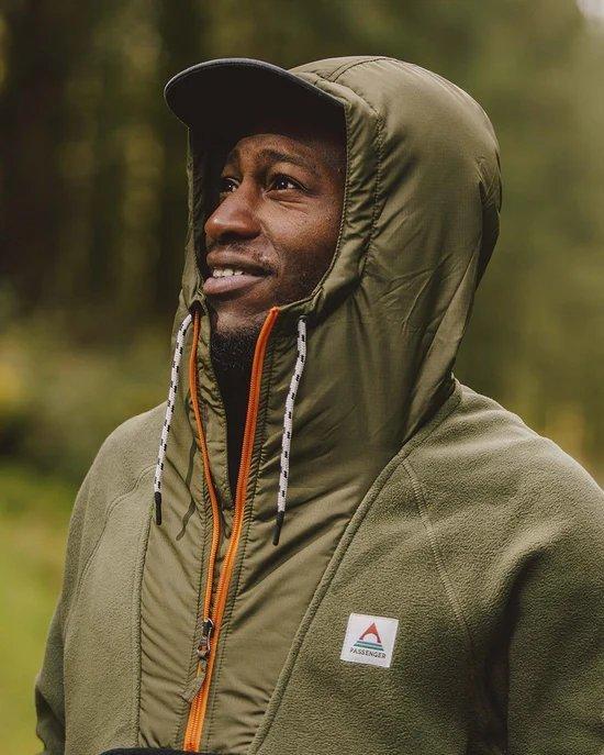 Men's Woodland Hooded 1/2 Zip Fleece - Khaki