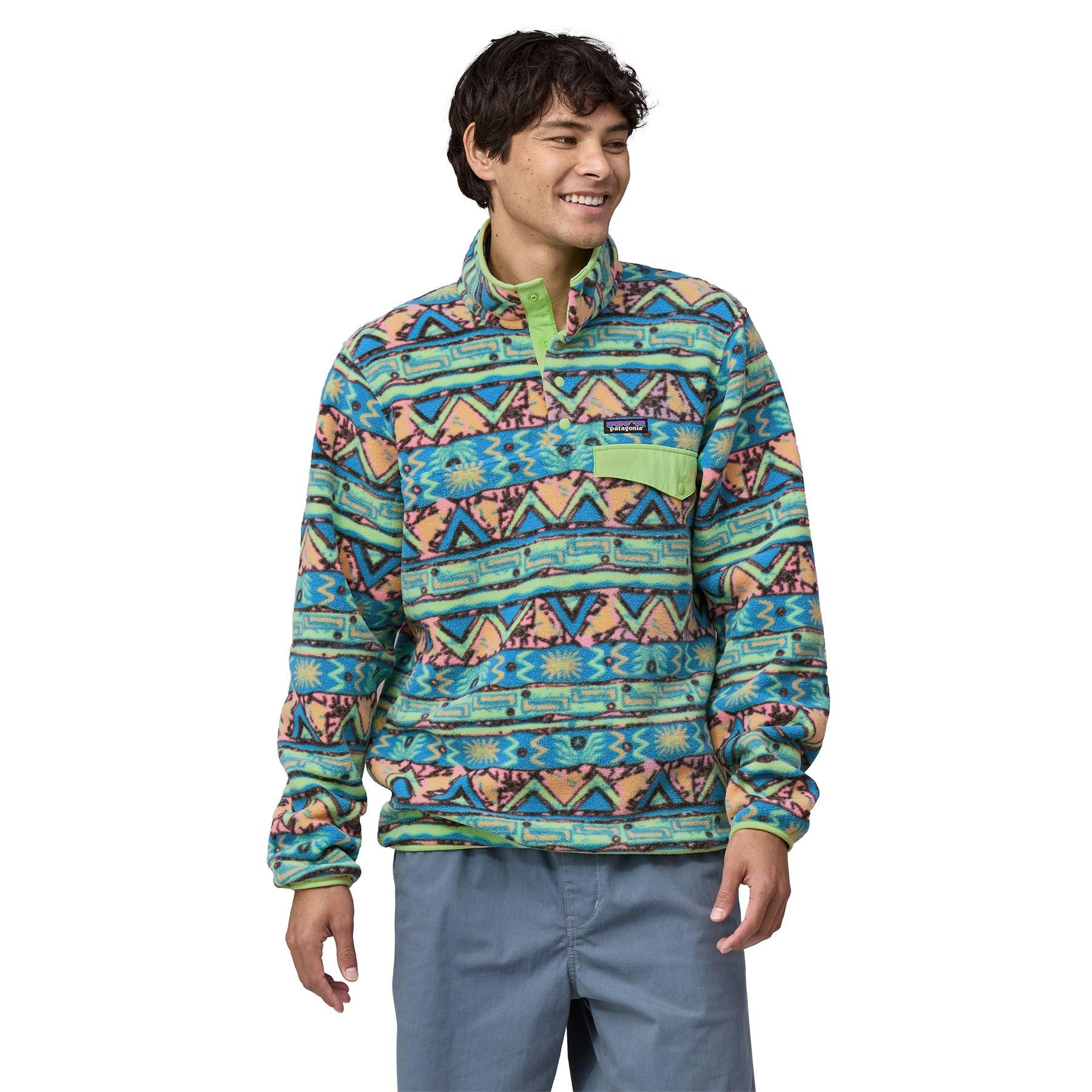 Men's Lightweight Synchilla Snap-T Pullover - High Hopes Geo / Green