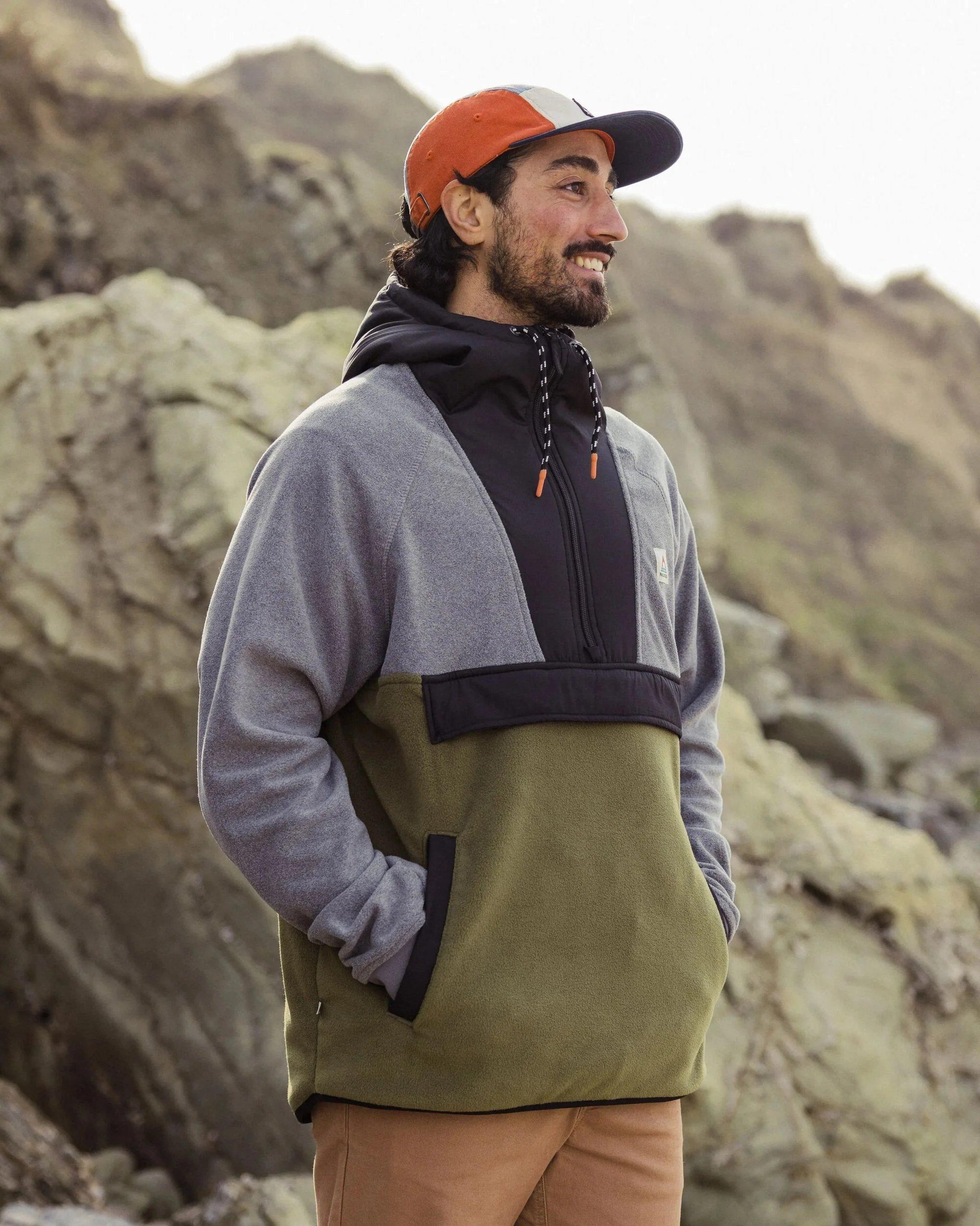 Men's Woodland Hooded 1/2 Zip Fleece - Green