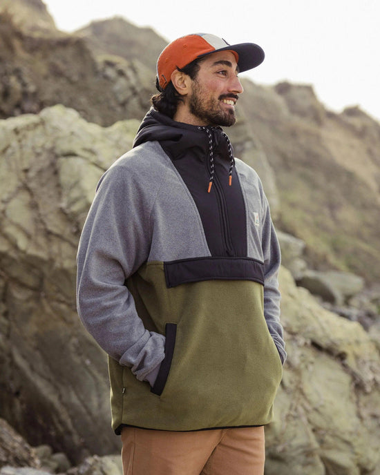 Men's Woodland Hooded 1/2 Zip Fleece - Green