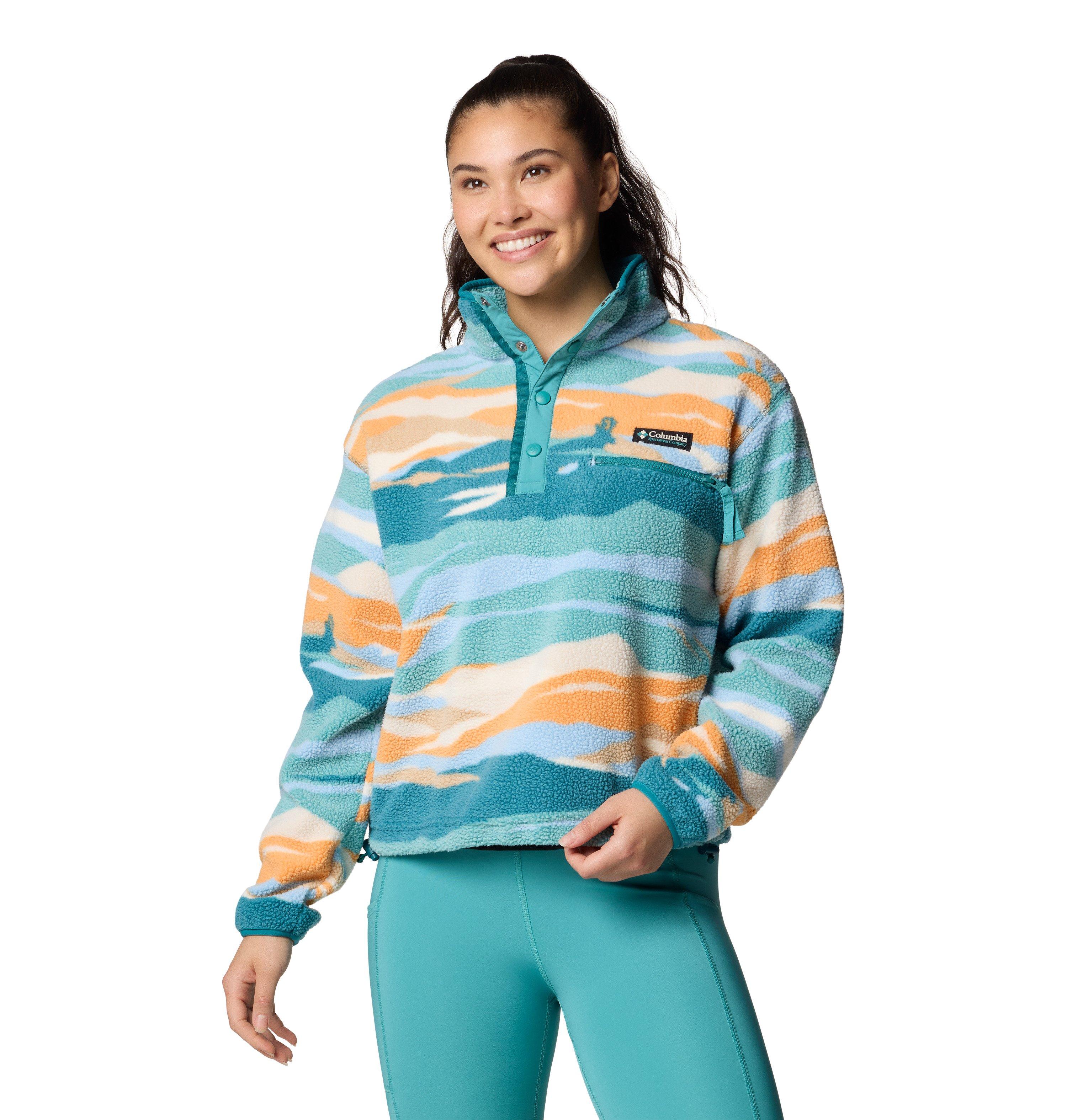 Columbia Women's Helvetia II Cropped 1/2 Snap Fleece - Green | Tiso