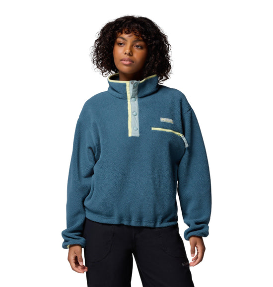 Women's Helvetia II Cropped 1/2 Snap Fleece - Blue