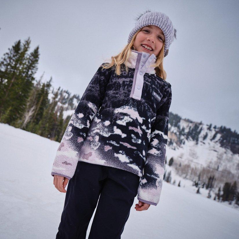 Kids' Helvetia II Printed 1/2 Snap Fleece - Purple