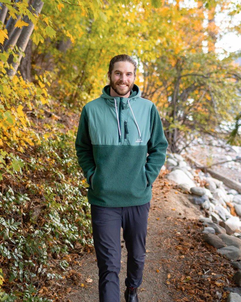 Men's Polar Hybrid 1/4 Zip Fleece - Green