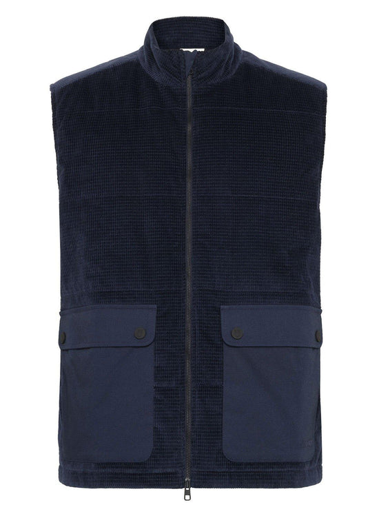 Men's 8 Wales Diamond Corduroy Vest - Navy