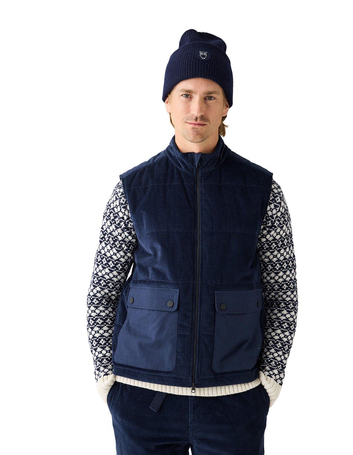 Men's 8 Wales Diamond Corduroy Vest - Navy