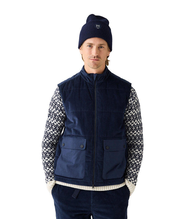 Men's 8 Wales Diamond Corduroy Vest - Navy