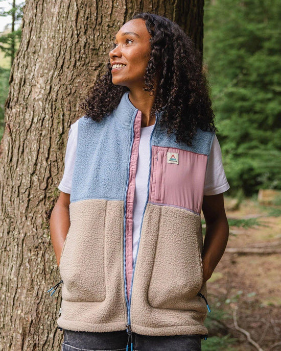 Women's Fairbanks Sherpa Gilet - Blue / Cream