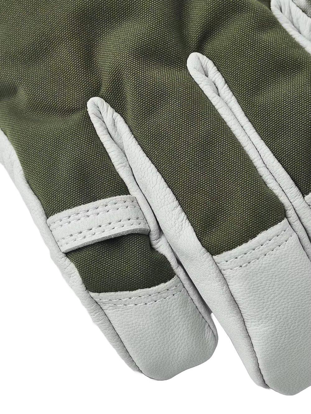 Men's Army Leather Heli Ski Gloves - Olive
