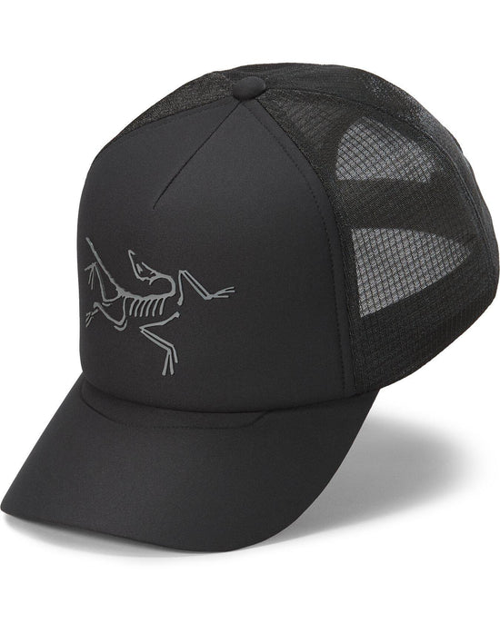 Unisex Bird Trucker Curved Hat - Black