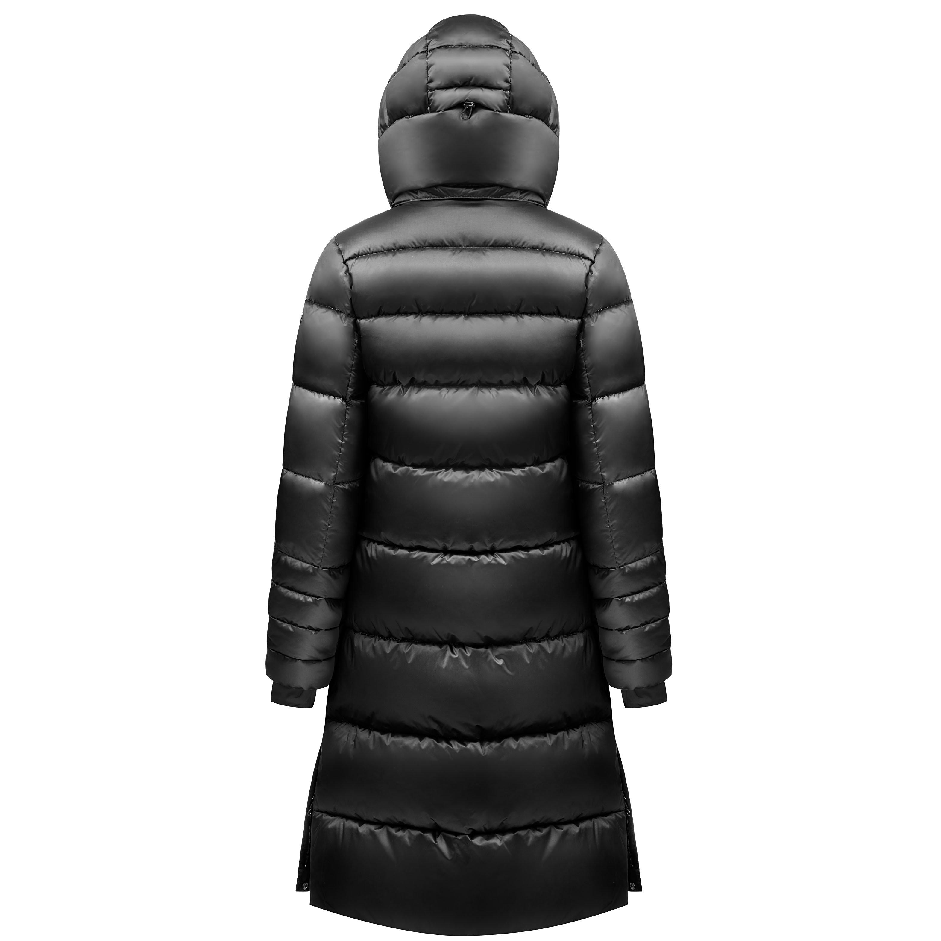 Women's Longline Synthetic Down Jacket - Black