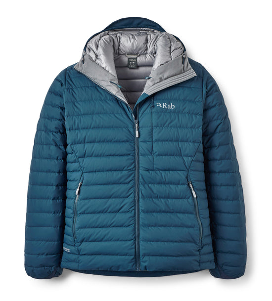 Men's Microlight Windstopper Hooded Down Jacket - Blue