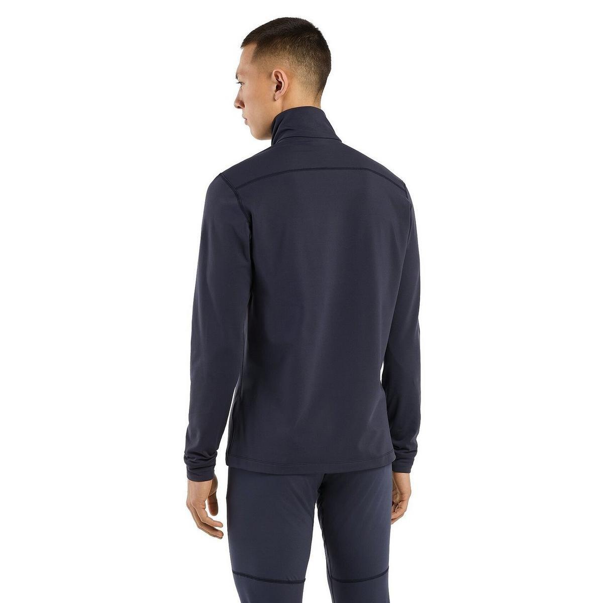 Men's Rho Lightweight Zip Neck Base Layer - Black Sapphire