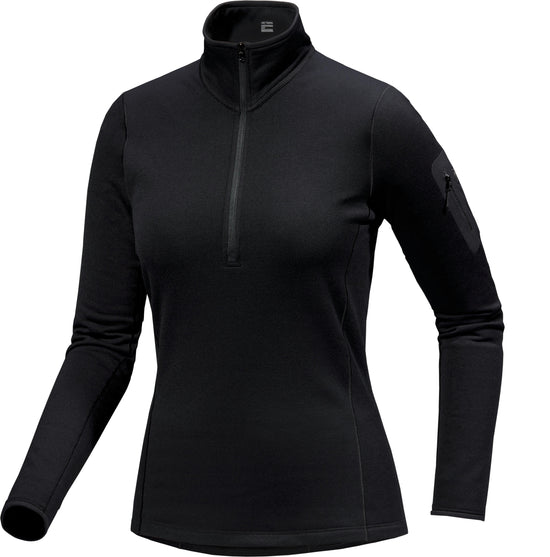 Women's Kyanite Base Layer Zip Neck - Black