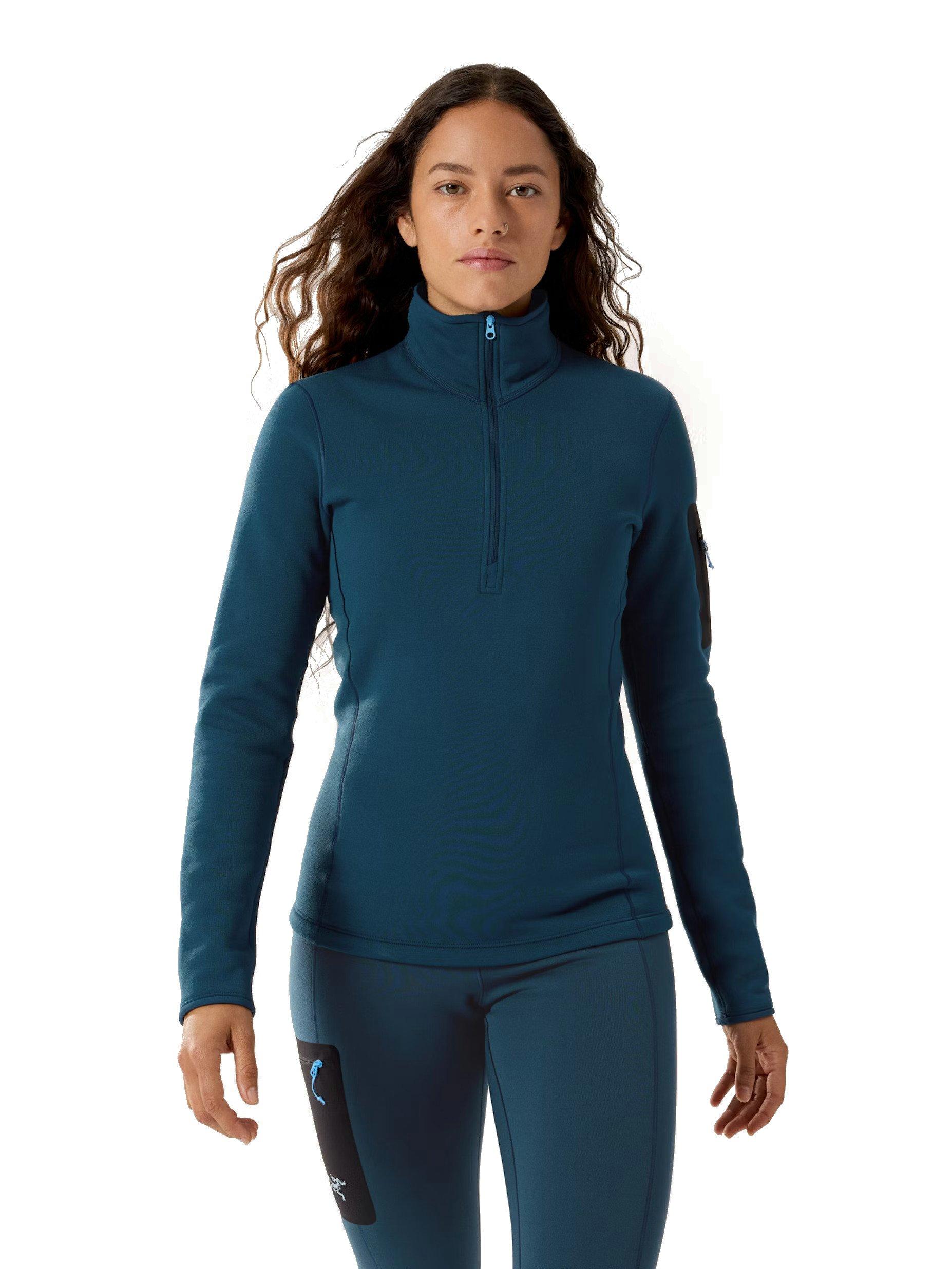 Women's Kyanite Base Layer Zip Neck Top - Midnight Frost