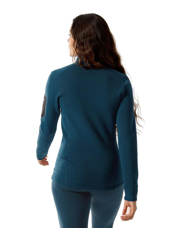 Women's Kyanite Base Layer Zip Neck Top - Midnight Frost