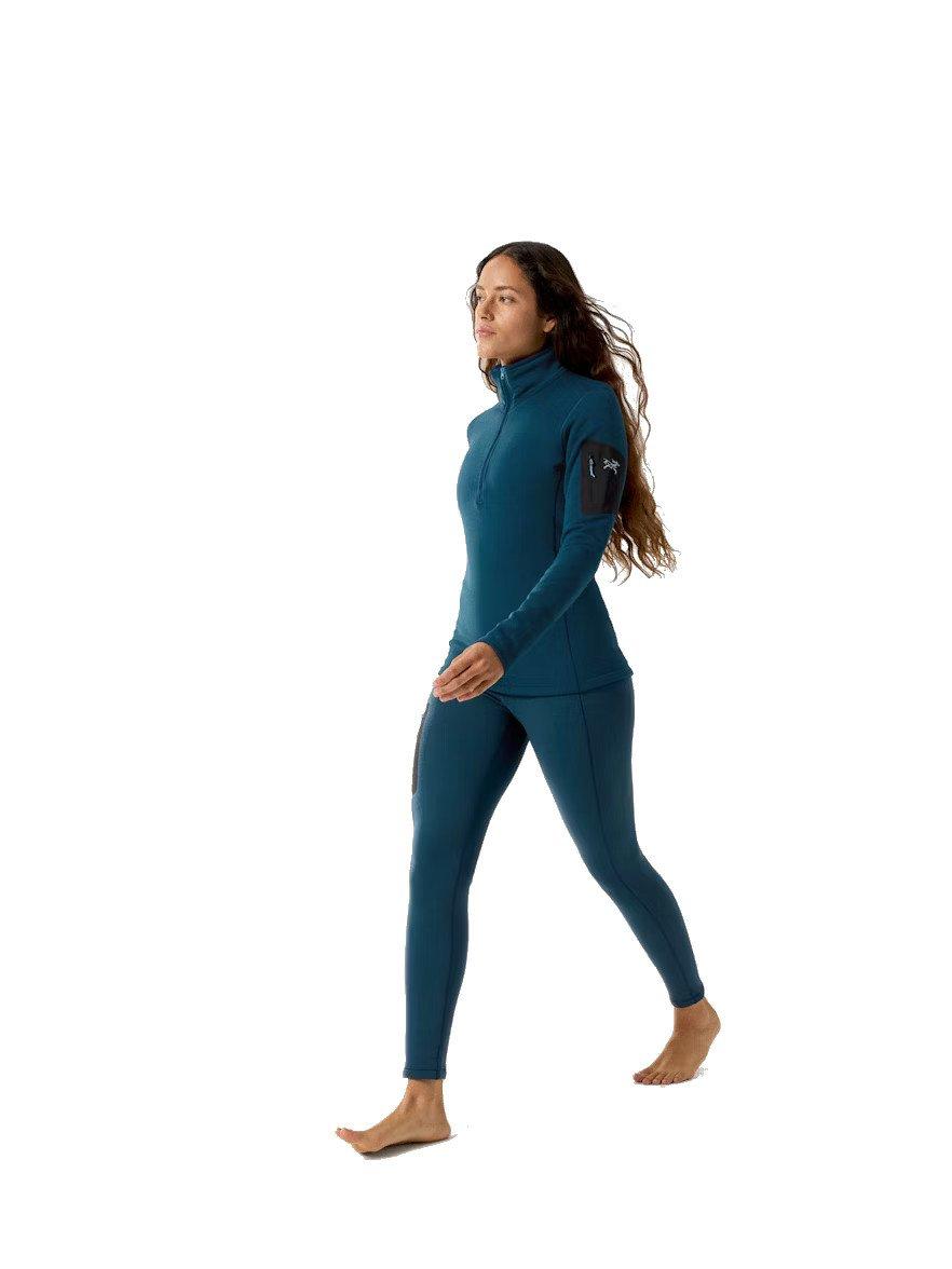 Women's Kyanite Base Layer Zip Neck Top - Midnight Frost