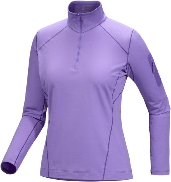 Women's Rho Zip Neck Base Layer Top - Aster / Lt Iola