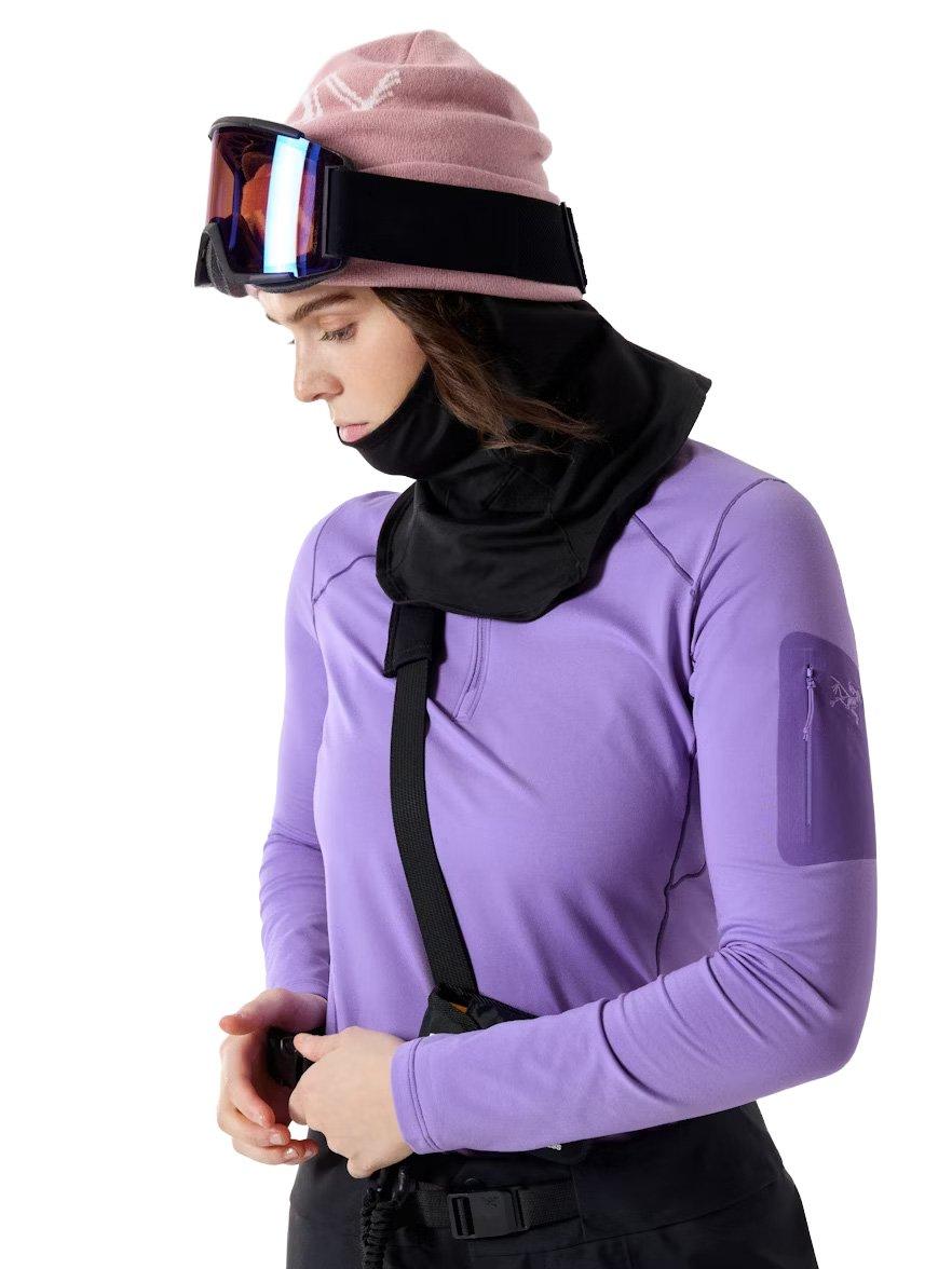 Women's Rho Zip Neck Base Layer Top - Aster / Lt Iola