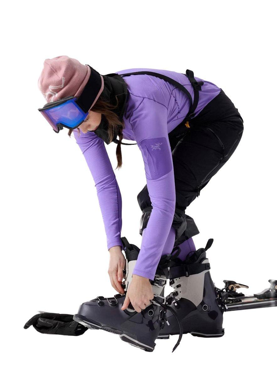 Women's Rho Zip Neck Base Layer Top - Aster / Lt Iola