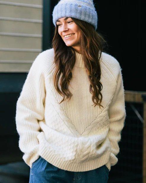 Women's Cozy Cable Knitted Jumper - Off White