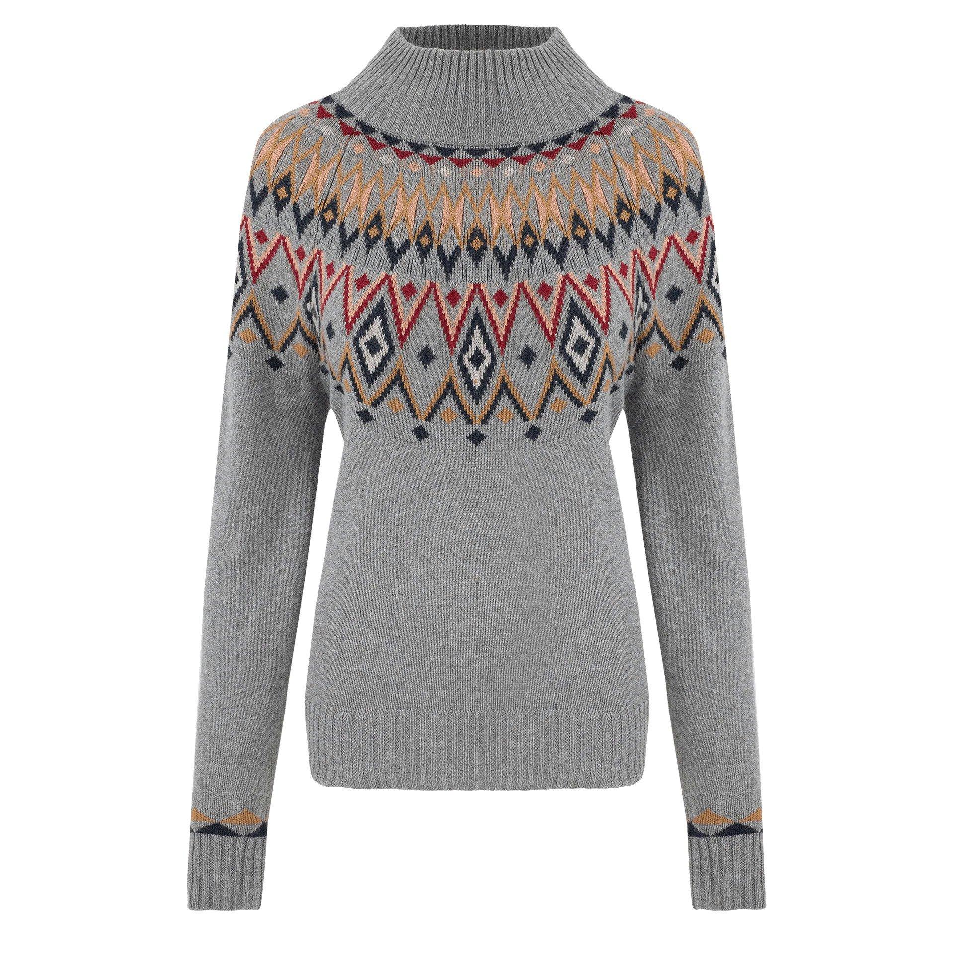 Women's Indu Mock Neck Jumper - Grey