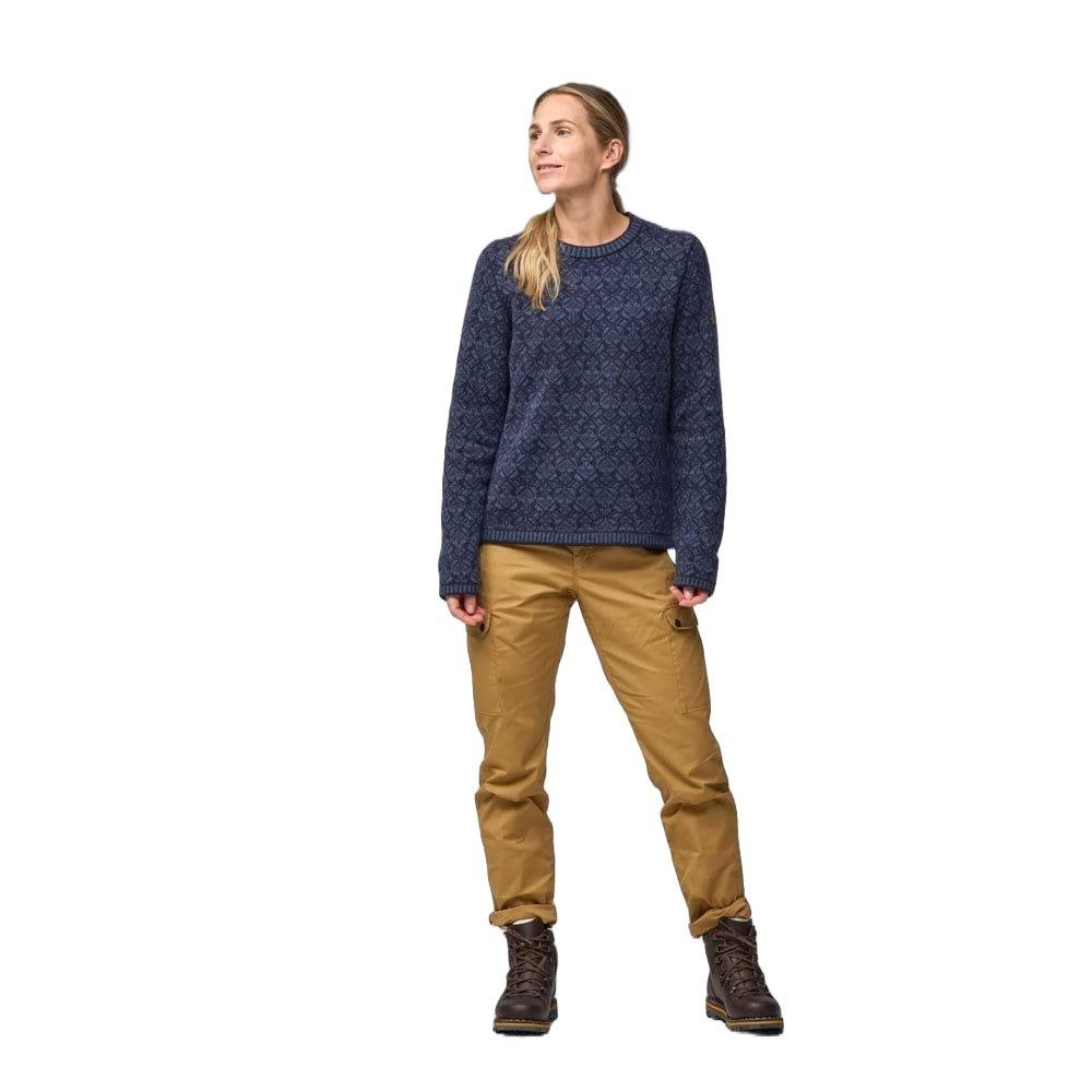 Women's Snow Round Neck Sweater - Navy