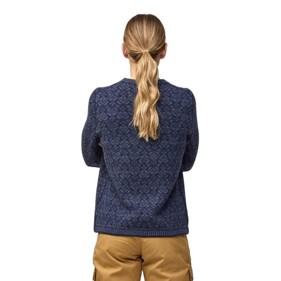 Women's Snow Round Neck Sweater - Navy