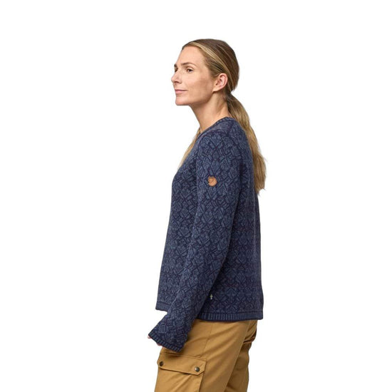 Women's Snow Round Neck Sweater - Navy